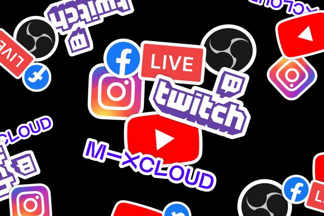 Live streaming app icon collage