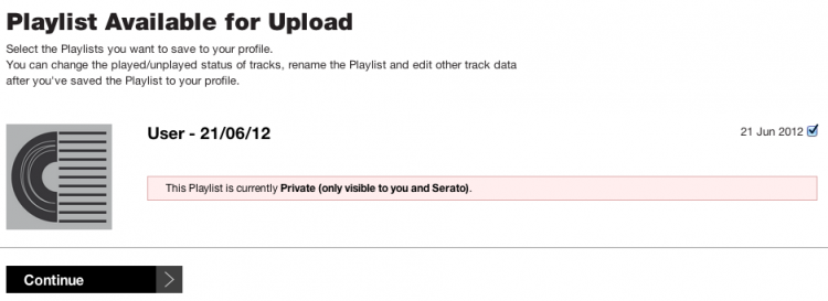 Confirm the History sessions that you wish to create Serato Playlists from.