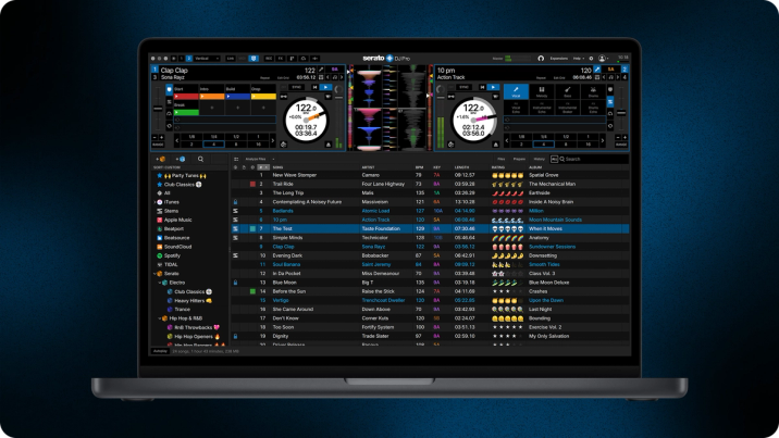 Serato Studio GUI showcasing the ultimate DAW for beat making and music production, purpose-built to work seamlessly with Serato SLAB, the first Studio-native MIDI pad controller.